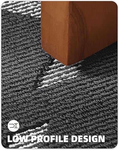 Miniatura 3 de Color G - Tapetes para puerta de interiores, tapete atrapador de suciedad, antideslizante, absorbente, de pelo bajo, lavable a máquina, tapete de