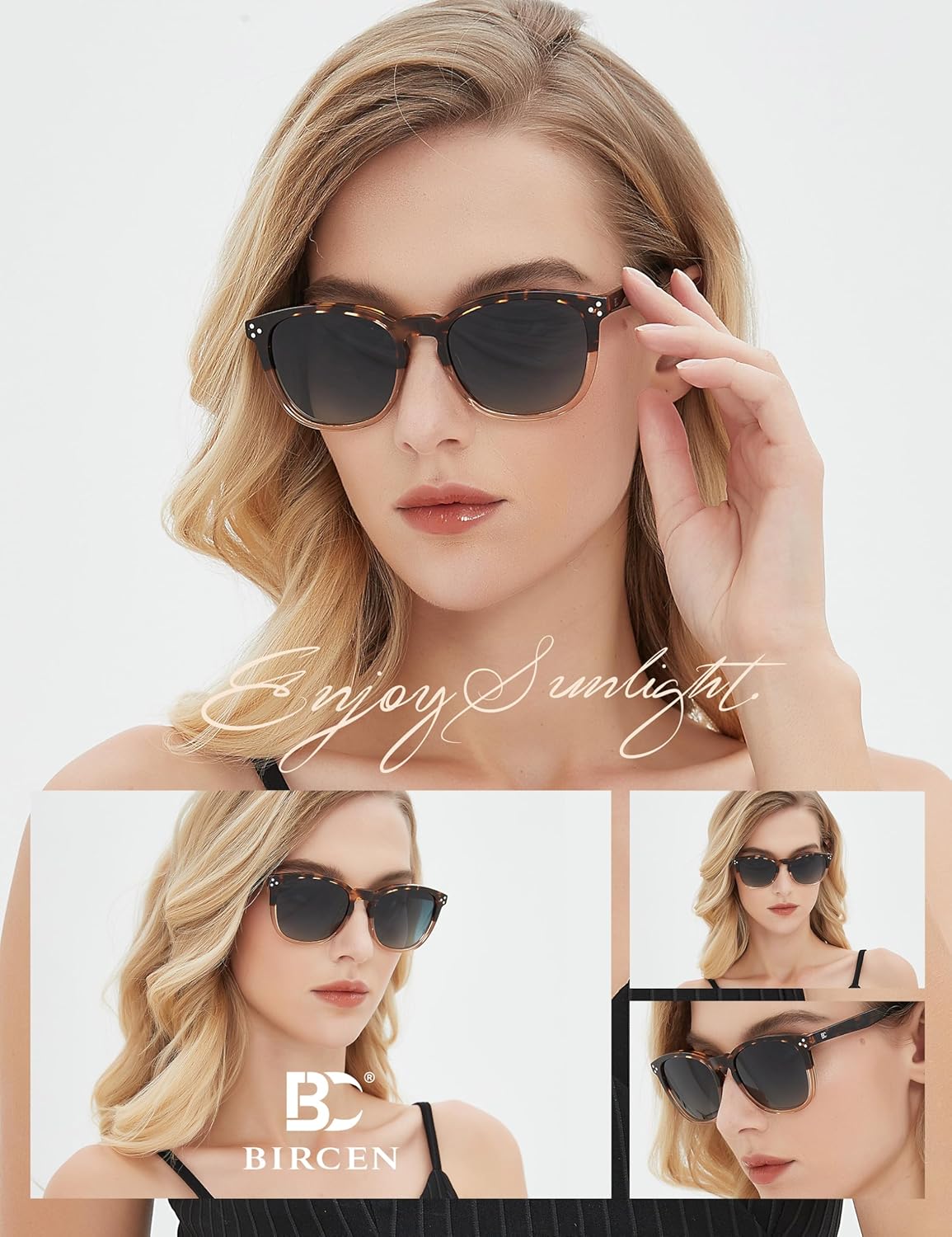 Polarized Sunglasses For Women UV - Protection Womens Trendy Fashion Large Shades With Acetate Frame BC2110 - Image 2