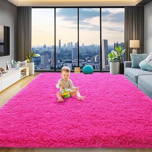 Miniatura 93 de Alfombras de área de 6 x 9 pies para sala de estar, alfombra azul grande y esponjosa para dormitorio, alfombras suaves y peludas para dormitorio de
