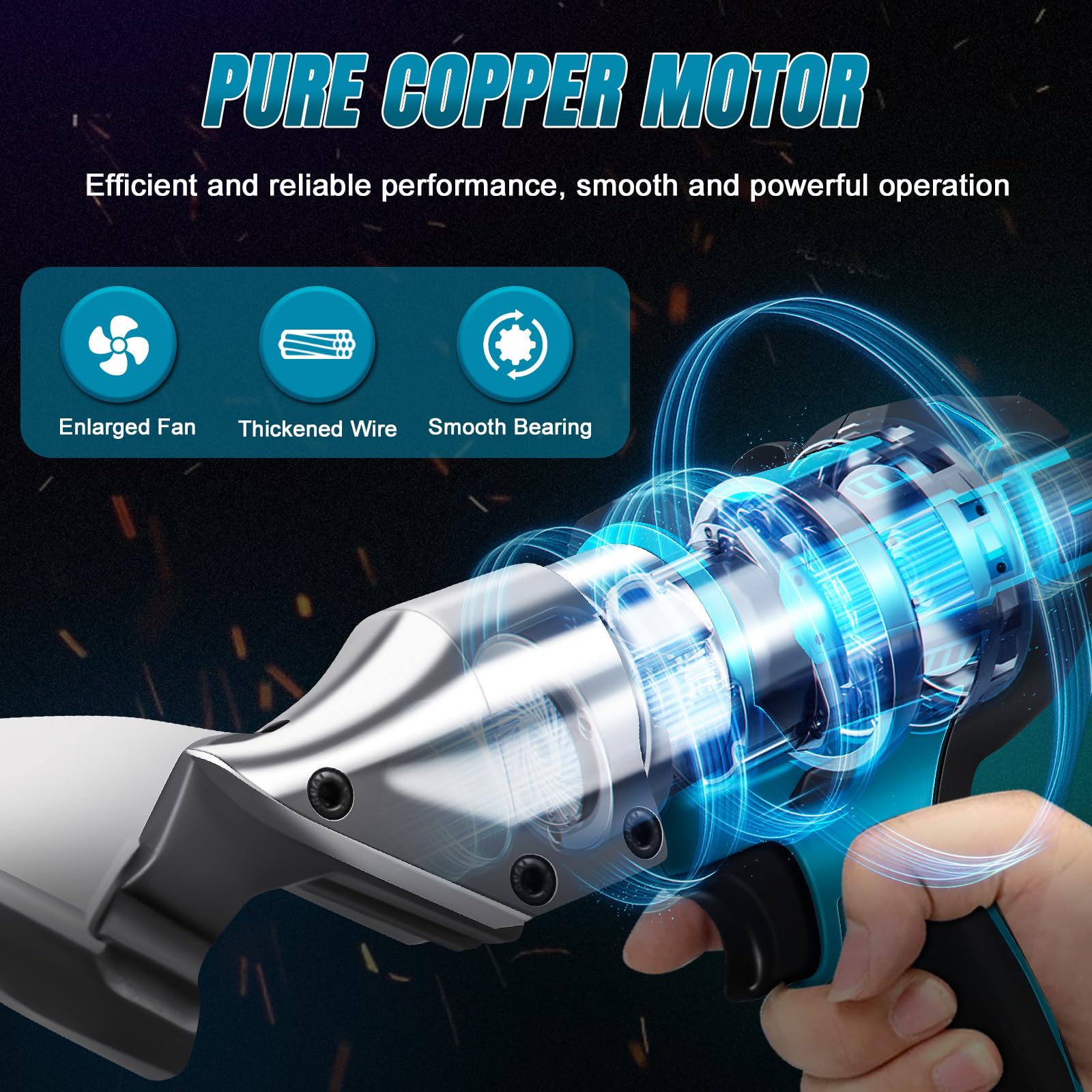 Accu Blikschaar Compatibel met Makita 18V, Elektrische blikschaar met 360° draaibare kop, Max. 2mm snijdikte Elektrische schaar voor blik, tapijten, stof, leer (zonder accu