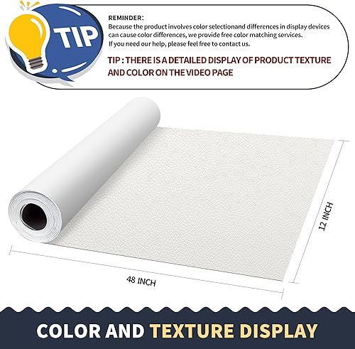 Miniatura 210 de ONine - Cinta de reparación de piel, parche para reparación de piel autoadhesivo de 12 x 48 pulgadas, impermeable, resistente al desgaste, para Negro