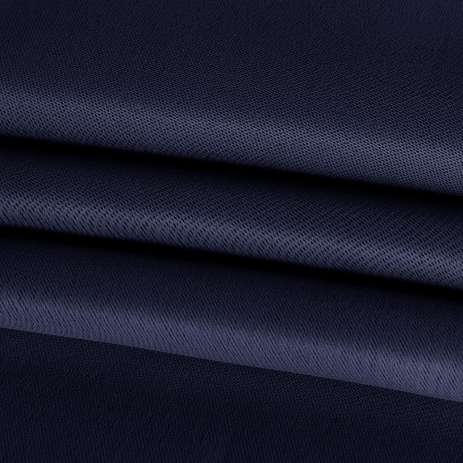 BONZER White Sheer Tulle Overlay Blackout Curtains Grommet Top Mix and Match Curtains for Bedroom, Navy, 52x63 Inch, Set of 2 Panels