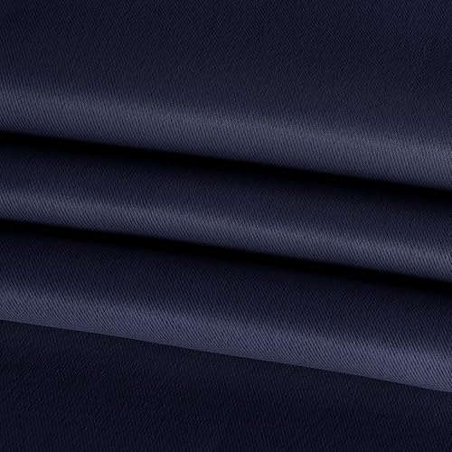 Miniatura 8 de BONZER Cortinas opacas grises con gasa blanca traslúcida de doble capa para mezclar y combinar cortinas con ojales para sala de estar, azul marino,