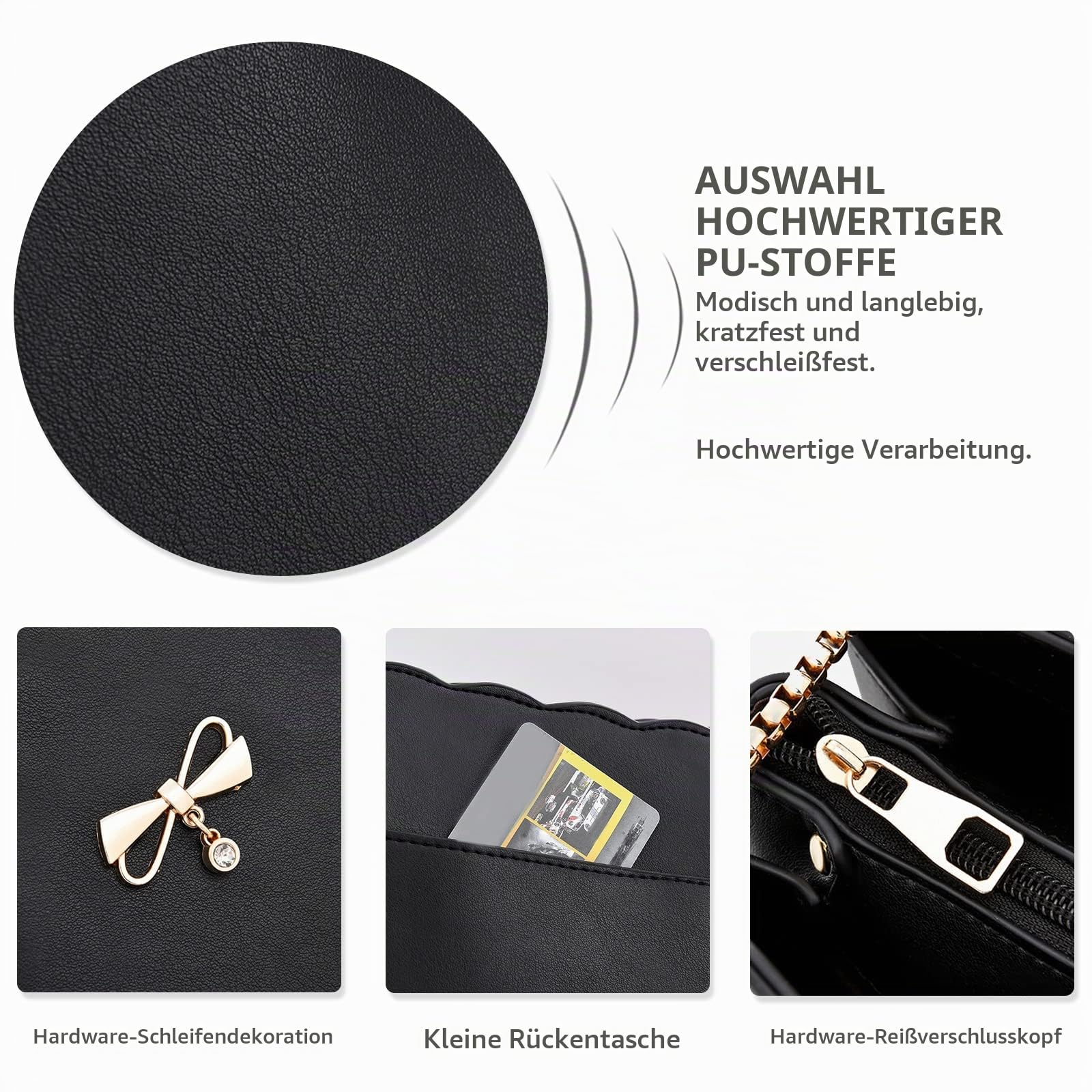 NICOLE & DORIS Tasche Frauen Klein Umhängetasche Damen Handtaschen Elegante Crossbody Bag Damen Handytasche PU Leder Schultertasche mit Kette