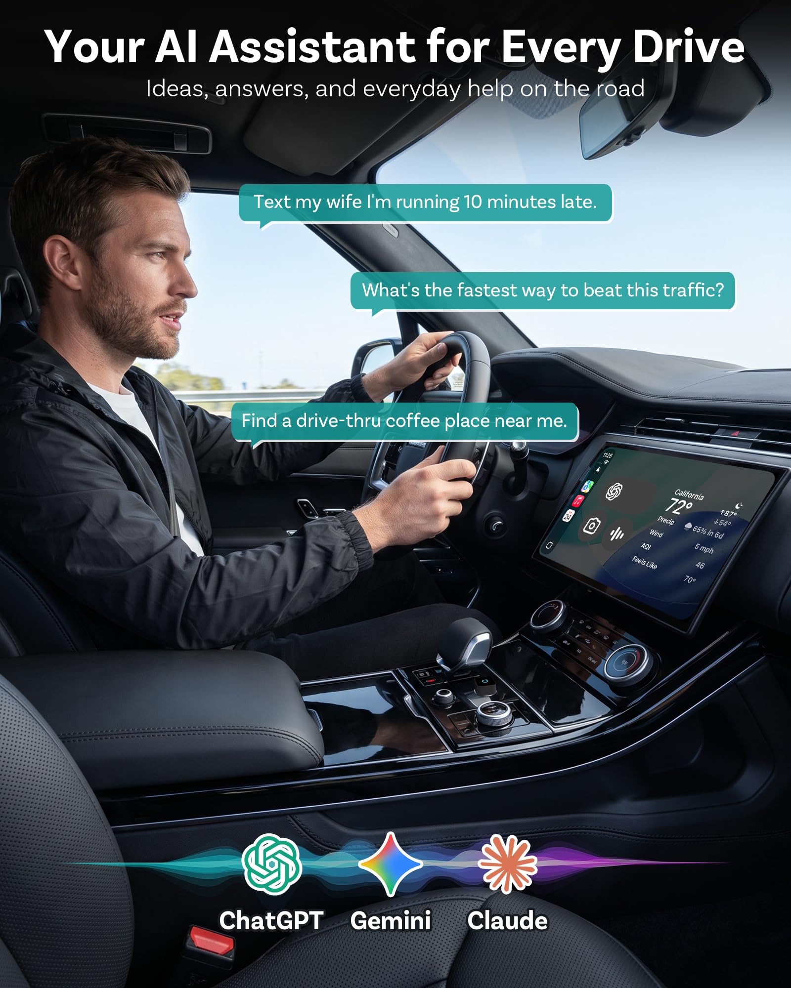 OTTOCAST Mini Slim 2026 Adattatore Wireless CarPlay e Android Auto, Adattatore 2-in-1 per Auto con CarPlay e Android Auto Cablati, Plug & Play, Riconnessione Automatica