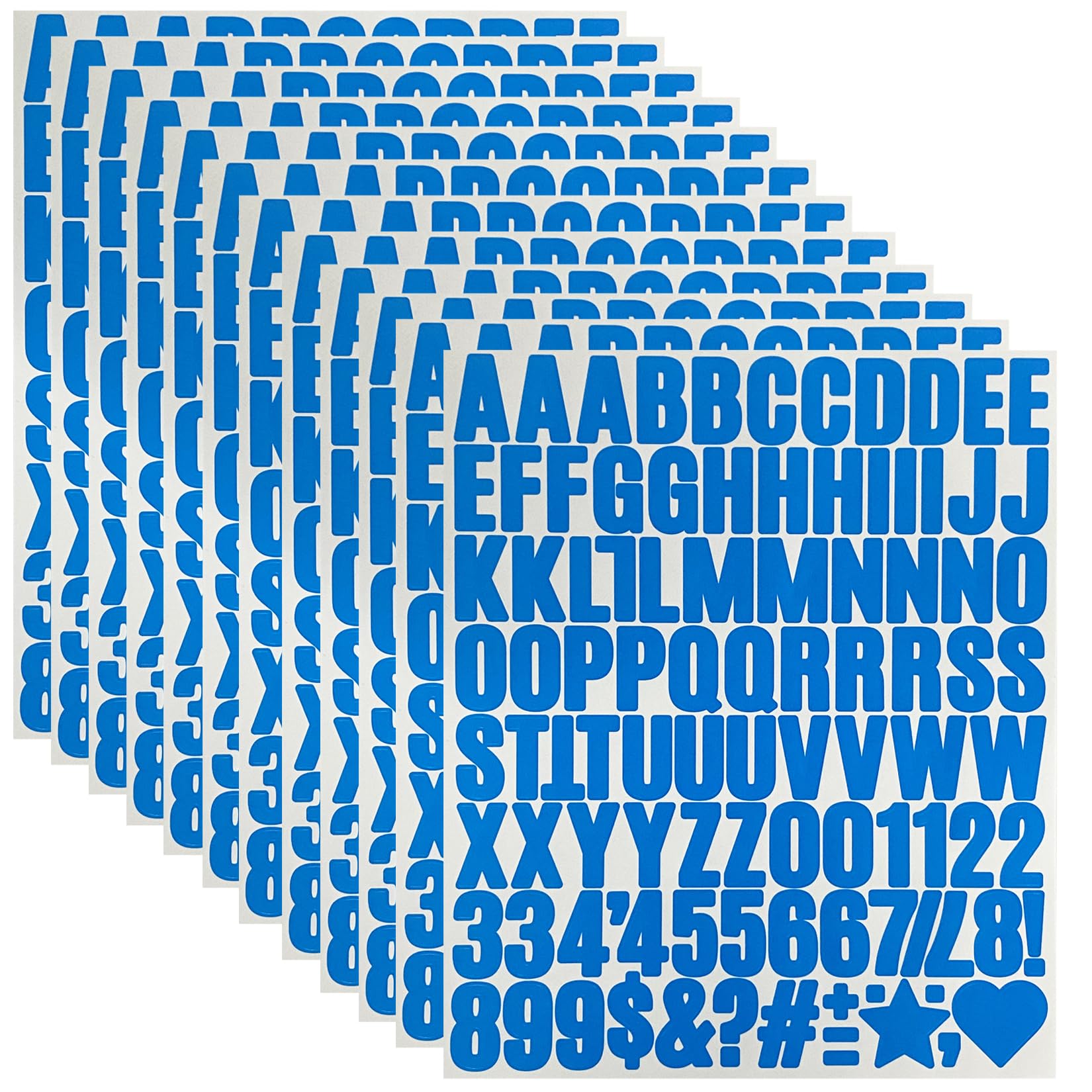 12 Sheets Letter Number Sticker,1176 Pieces Letters Alphabet Stickers for Scrapbooking Graduation Cap Home Office Classroom Decor(Blue,1 Inch)