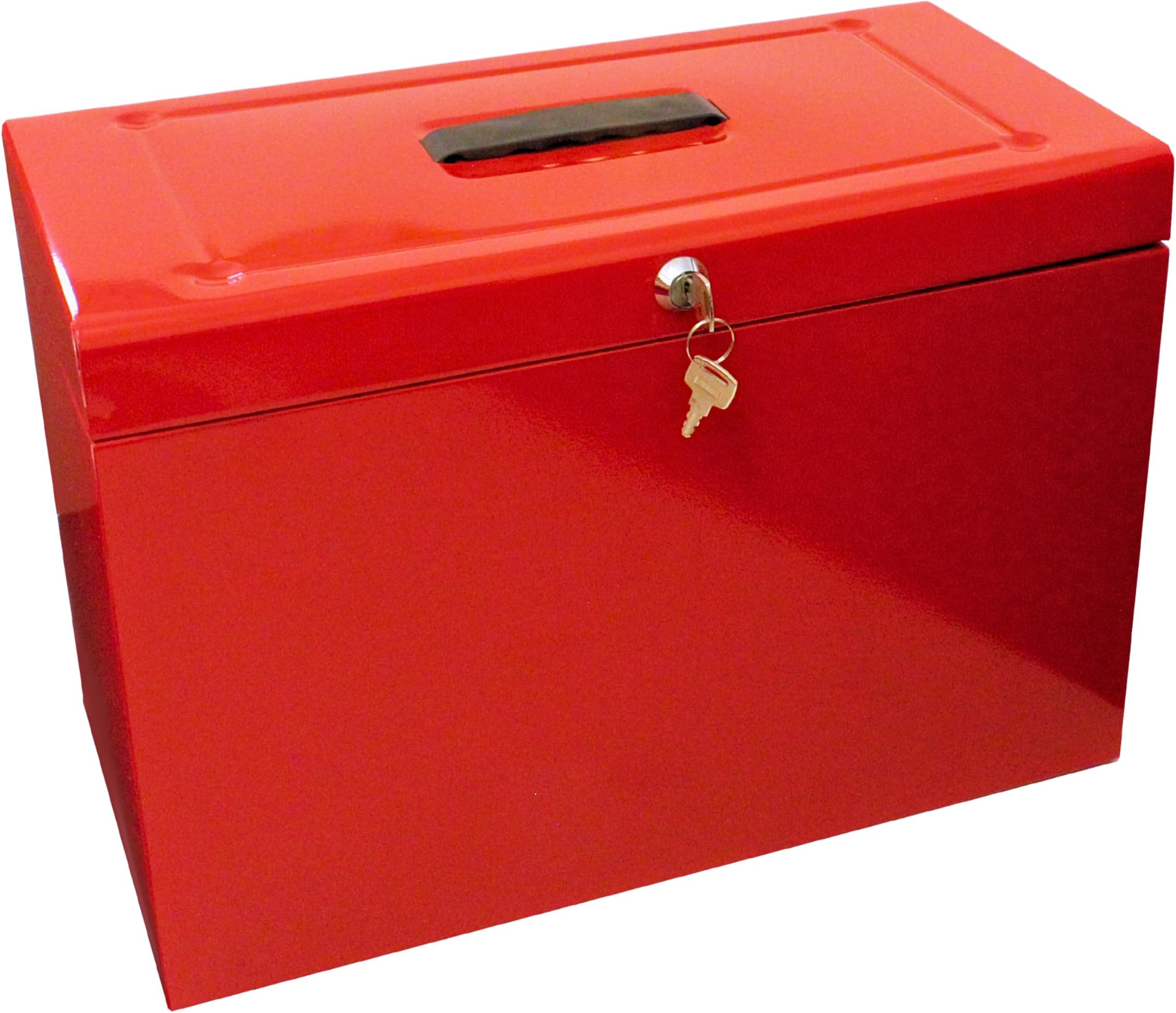 Metal home file foolscap (red)