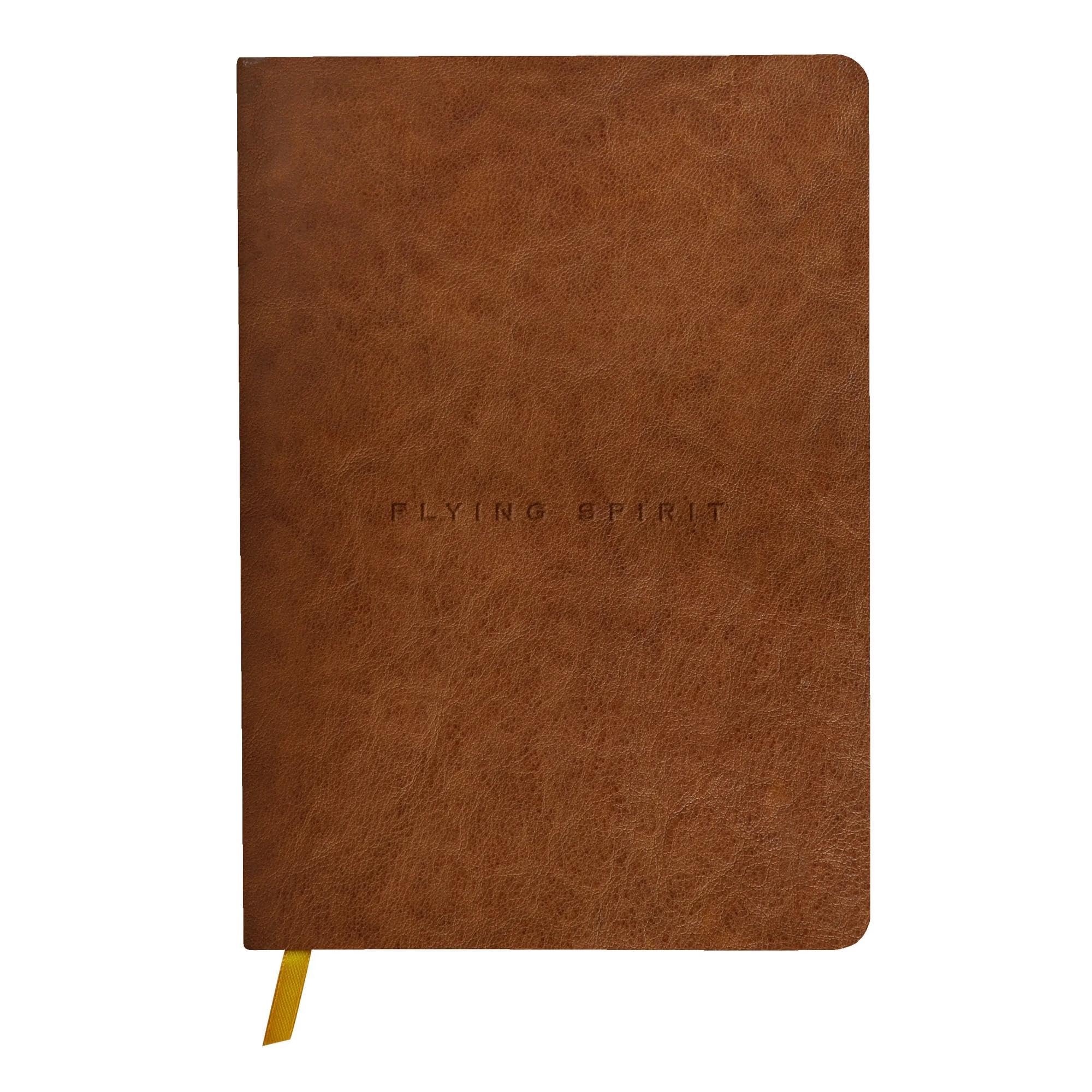 Clairefontaine Flying Spirit Leather Notebook A5 Cognac - Dotgrid
