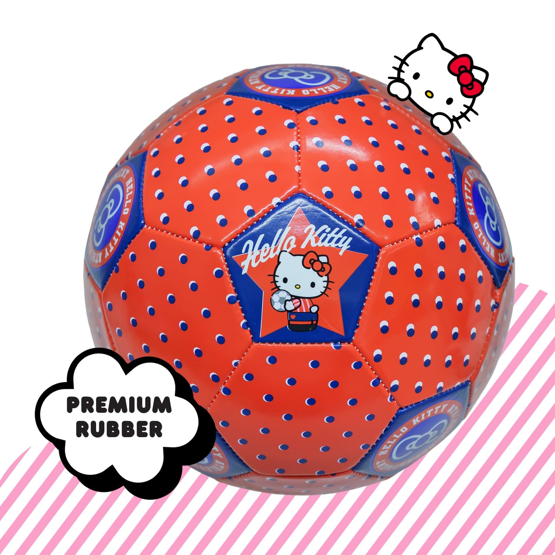 Hello Kitty Balón de baloncesto tamaño 5, pelota de baloncesto de goma roja y amarilla para jugar en interiores y exteriores, pelota juvenil recreativa para todos los niveles de habilidad