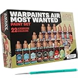 The Army Painter, Warpaints Air Most Wanted Paint Set C, 22x18ml paints, 19 Acrylic Airbrush, incl. 2 Metallics, 1 Fluorescent, 1 Medium, 3 Speedpaints & 1 brush - for model and miniature painting
