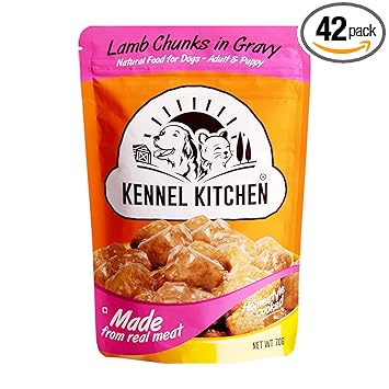 Kennel Kitchen Lamb Chunks in Gravy, Wet Dog Food for Adult and Puppy (Pack of 48 ), Small (KK-LCHUNKS48)