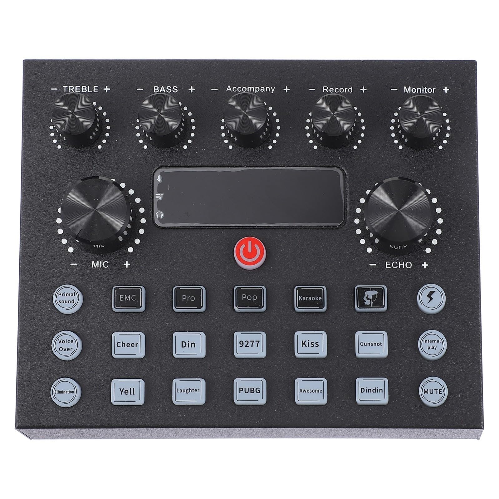 jojofuny Scheda Audio Esterna Alimentazione 800 per Computer e Tablet Luce Colorata, Custodia in Ferro Mixer per Live Streaming e Karaoke