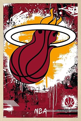 Vista 26 de Trends International NBA Miami Heat - Póster de pared con logotipo Maximalist 23, 34 pulgadas de largo x 22.4 pulgadas de ancho, paquete de póster