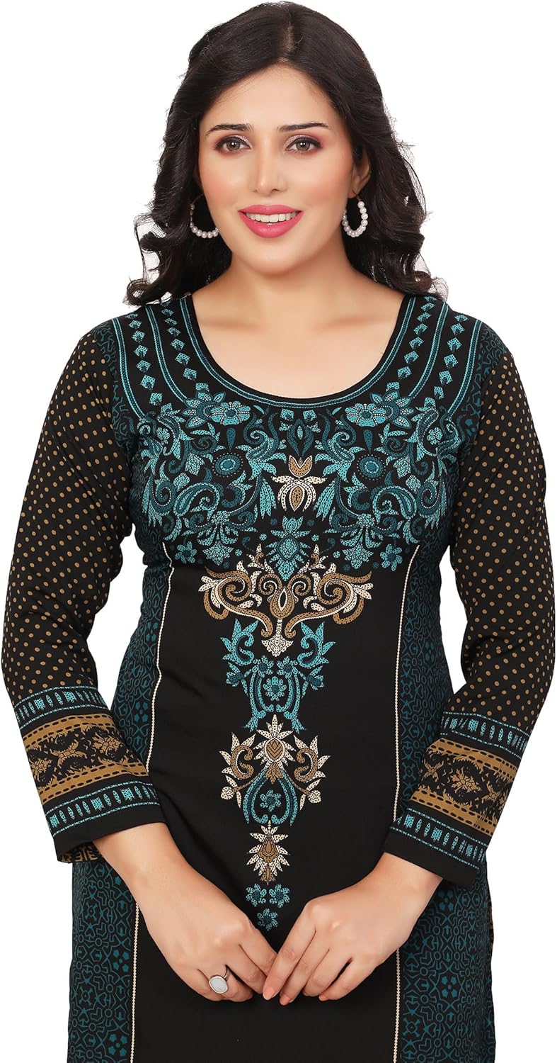 Maple Clothing Long Kurti Women's Indian Tunic Top Kurta Outfit - Image 2