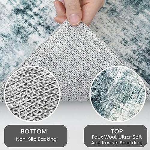 Miniatura 115 de IOHOUZE Alfombra pequeña abstracta de 2 x 3 pies, alfombra de entrada lavable para entrada interior, alfombras con respaldo de goma, alfombra Gris