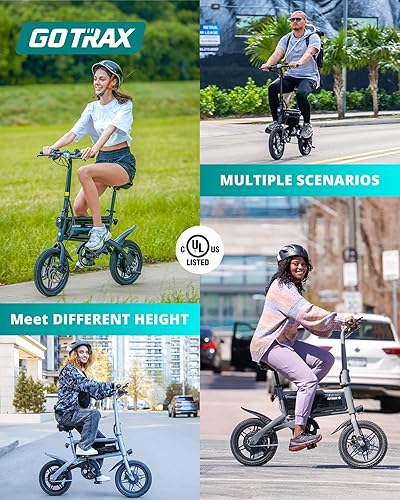 Miniatura 6 de Gotrax NANO 14" Electric Bike, Max Range 25Miles(Pedal-assist)&Max Speed 15.5Mph, 250W Folding E-Bike with Removable Battery, Adjustable Seat & Dual