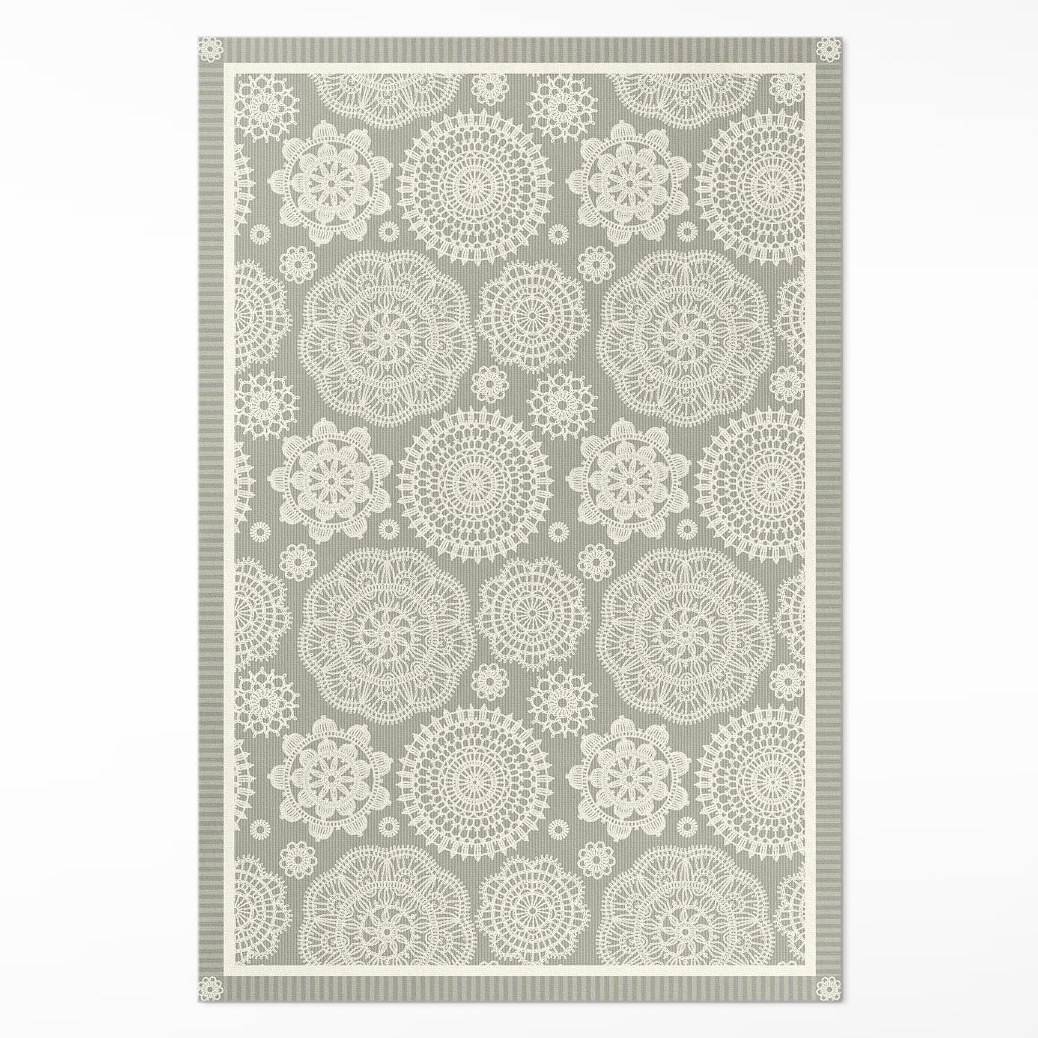 Tapis en vinyle de cuisine rectangle 60x90 cm Floorart motif mandalas floraux maison