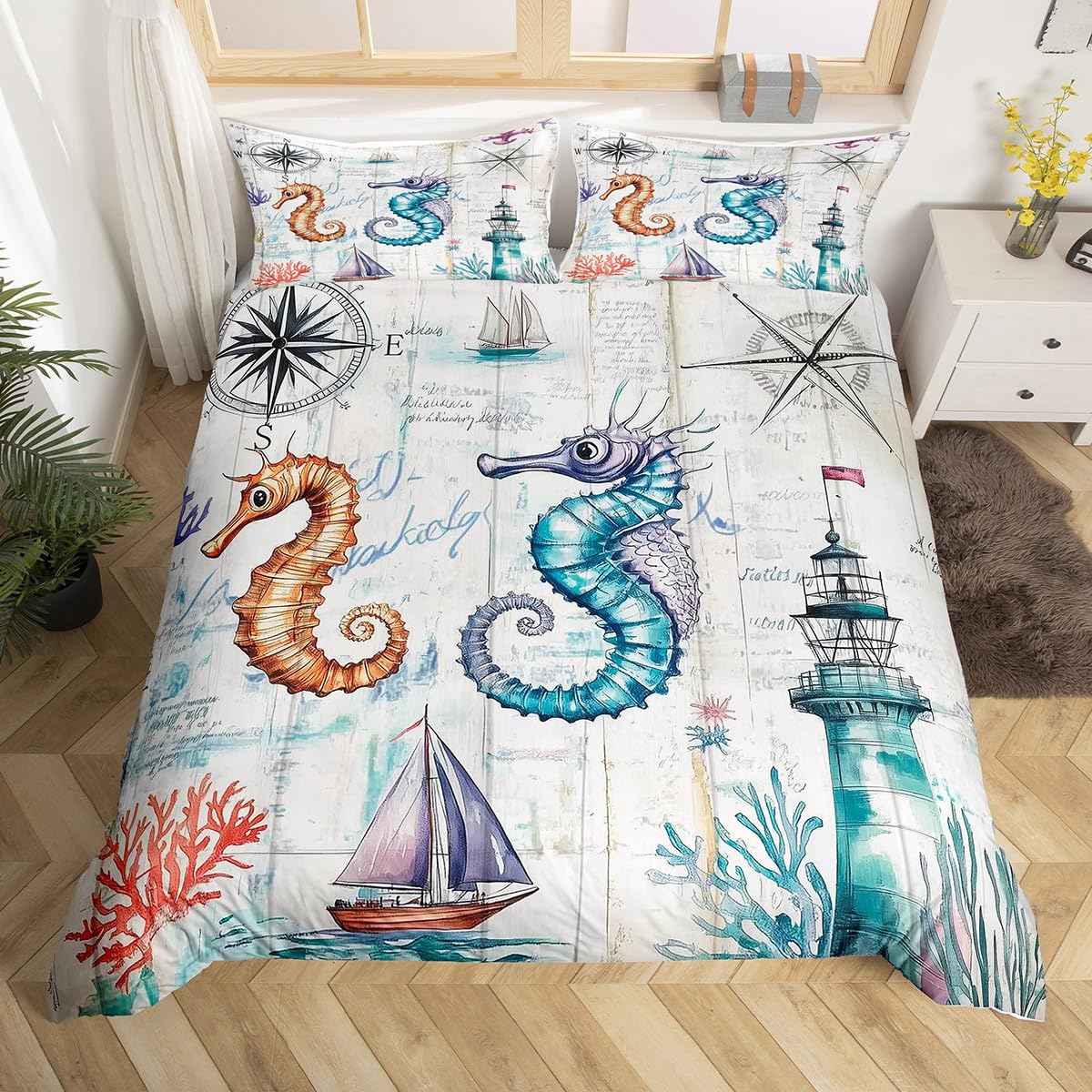 Housse de couette carte nautique pour la chambre de vos enfants