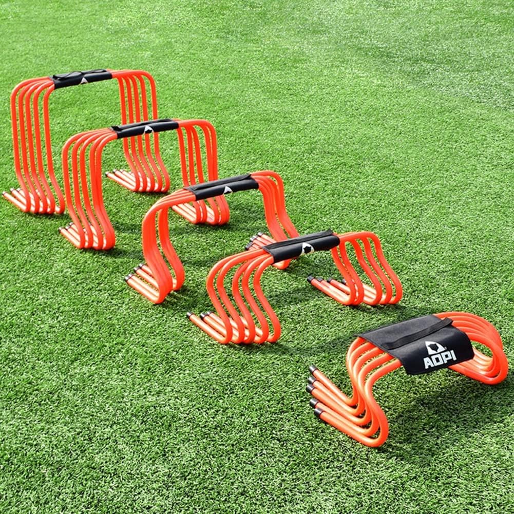 Hurdle Football Training Equipment, Basketball Training Auxiliary Equipment Pack of 5 Agility Training Obstacles ABS Hurdles, Children's Small Hurdles XJJUN (Color : Orange, Size : High-23cm)