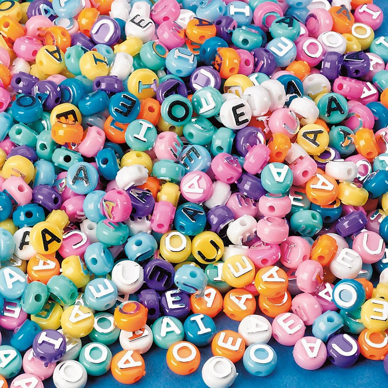 Pastel Vowel Beads 1/2 lb. Bag