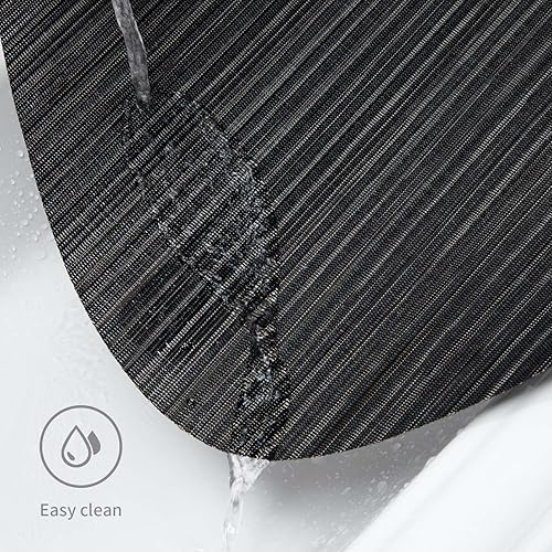 Miniatura 3 de FunWheat Juego de 6 manteles individuales de vinilo lavables para mesa de comedor, duraderos, tejidos, con cuña, de 17.7 x 13 pulgadas, fáciles de