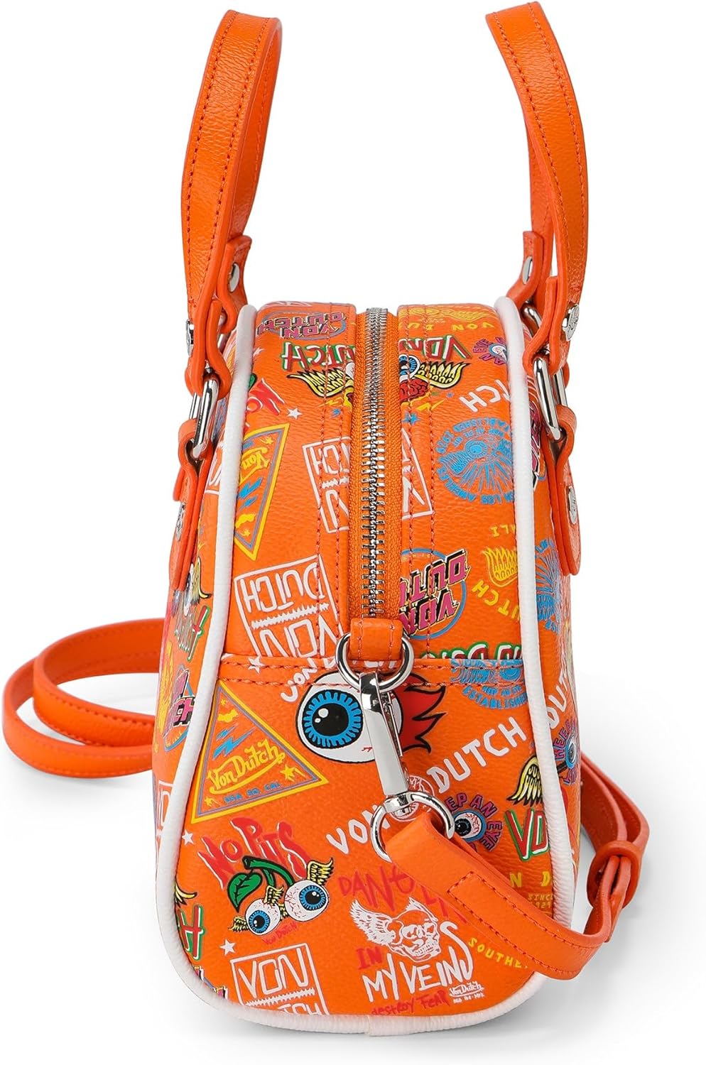 Von Dutch Womens Jax Bowling Bag Purse - Stylish Women's Handbag with Adjustable Strap, Spacious Interior, Iconic Logo Design