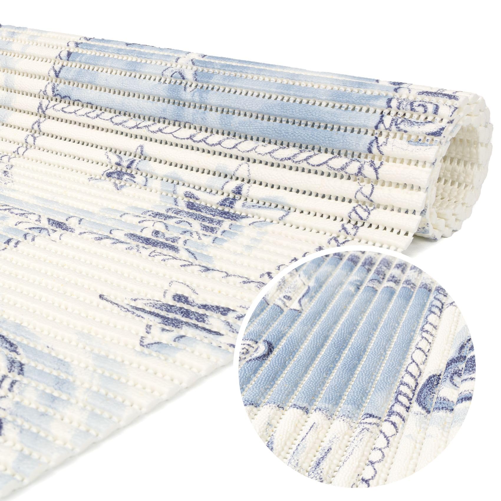 Weichschaummatte Badematte Bad Dusche WC Vorleger Teppich Antirutsch Badläufer Delfine Blau Weiß Maritim 200x130cm