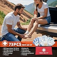 Vista 5 de Car Emergency Kit with Portable Air Compressor, First Aid Kit, Jumper Cables, Roadside Safety Emergency Tool Kit for Women, Men, Teen