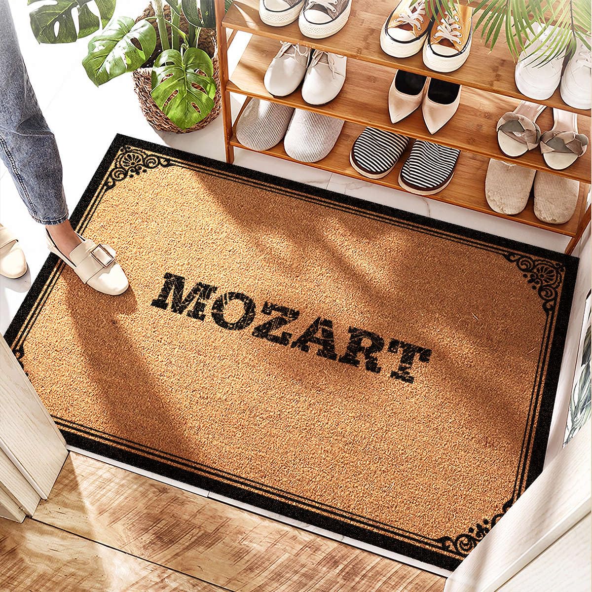 Tapis de porche vichy grand tapis de bienvenue extérieur drainage