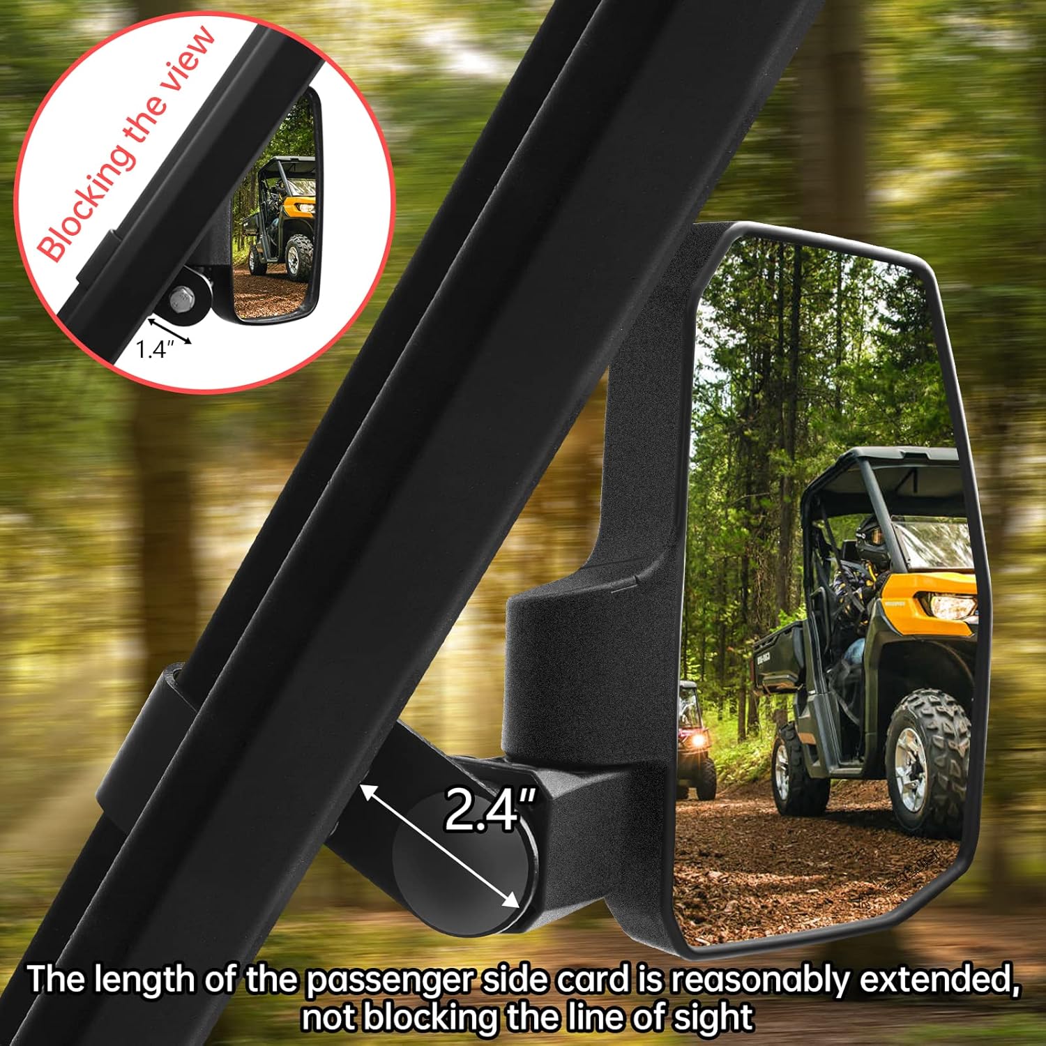 Ranger Side Mirrors,You No Longer Need to Adjust by Hand，Innovative Automatic Reset Function,New SHEJISI UTV Mirrors Compatible with Polaris Ranger General, Can Am Defender HD10 8, 2021-2024 Commander