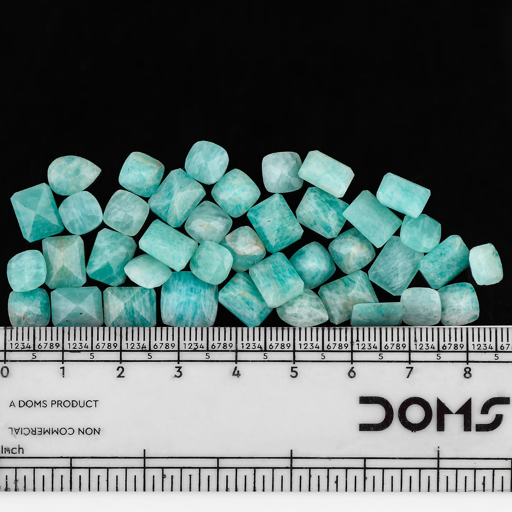 GEMKORA Natural Amazonite Facet Cut Gemstones Wholesale Cabochons for Jewelry Making Mix-Shapes, green, 7-10mm - Image 2