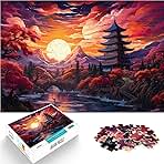 Comprar Puzzle para adultos, Fantasía Mountain Fuji en Japón, puzle de 1000 piezas para adultos, 26 x 38 cm, puzle de cartón, diseños coloridos