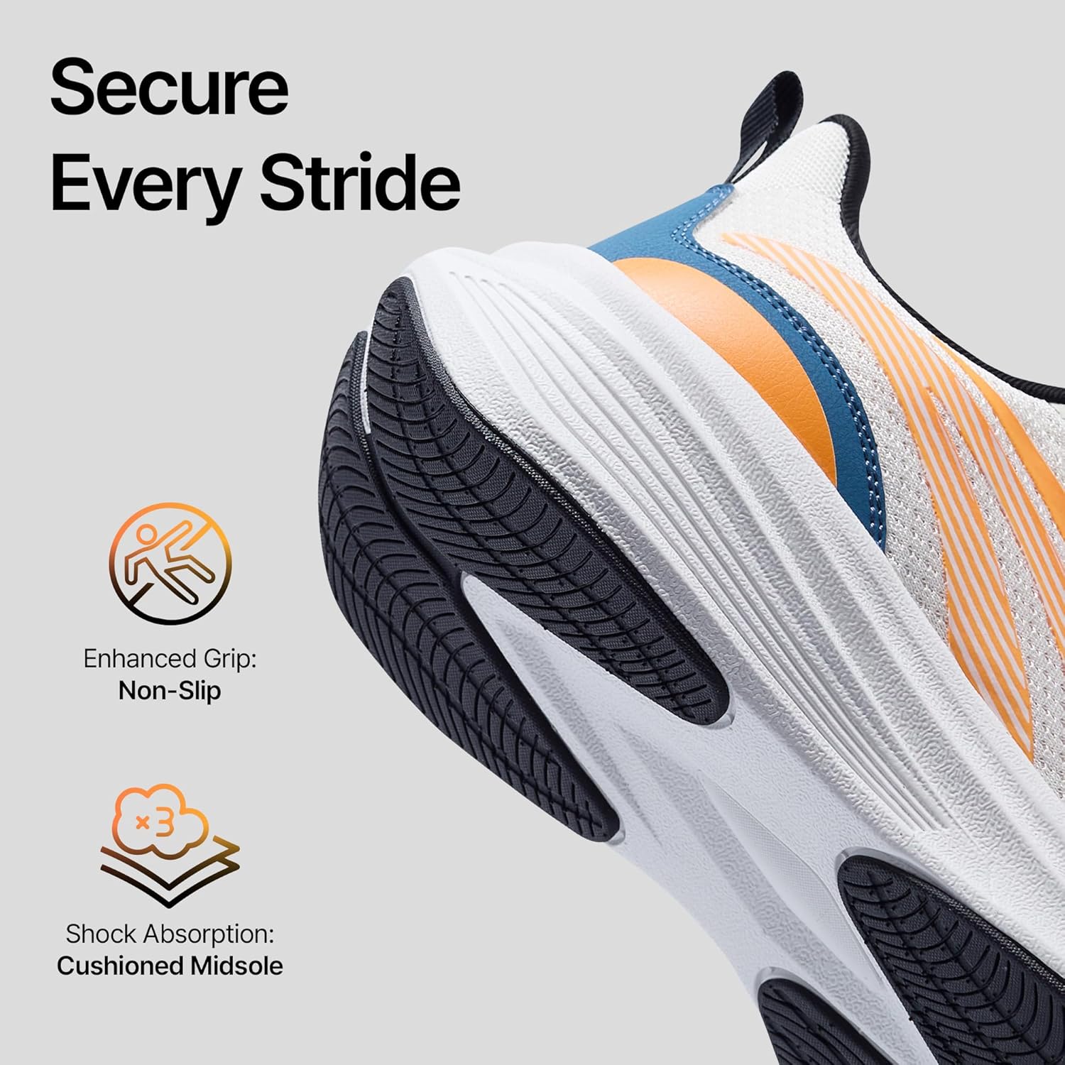 BALLOP Thunder R2 - Men's & Women's Running Shoes - Lightweight Daily Cushion Sneakers with 1.77 inch (4.5cm) EVA Midsole & Non-Slip Grip for Ultimate Comfort -