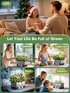 Homeleafy Hydroponics Growing System Kit, 8 Pods Smart Indoor Herb Garden with WiFi App Control, Seeds Pod Kit,LED Grow Light,Stainless Steel Herbs Planter for Lettuce,Basil,Gardening Gifts