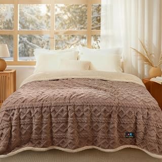 Luciphia Waterproof Pet Blanket, Liquid Pee Proof Dog Blanket for Sofa Bed Couch, Reversible Sherpa Fleece Furniture Protector Cover for Small Medium Large Dogs Cats, Khaki King Size(100" x 82") - Amazon product rated Grade B