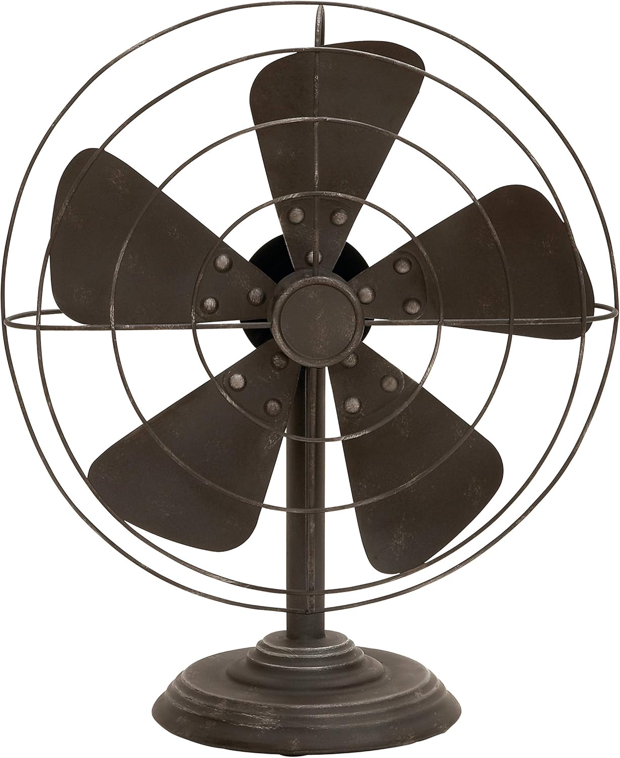 Deco 79 Metal Fan Sculpture, 15" x 8" x 18", Black