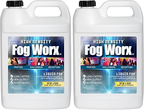 Miniatura 10 de FogWorx Jugo de Niebla de Densidad Extremadamente Alta Galón - Duradero, Alto Rendimiento, Sin Olor, Fluido para Máquina de Niebla a Base de Agua