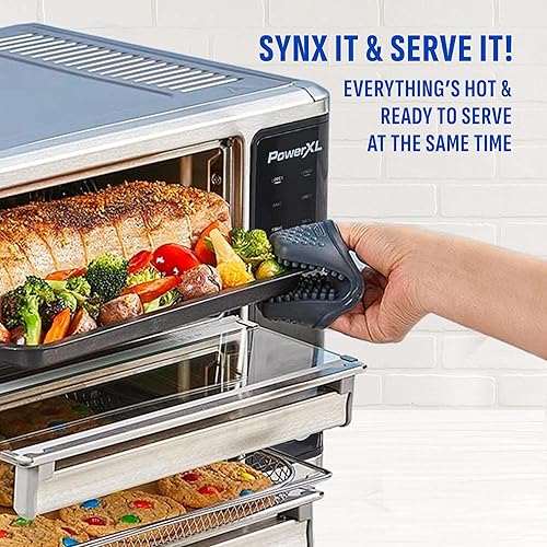Miniatura 3 de PowerXL SmartSynx - Horno de doble puerta, 8 ajustes preestablecidos de cocción de tacto rápido, incluyendo freír al aire, tostar, hornear, asar,
