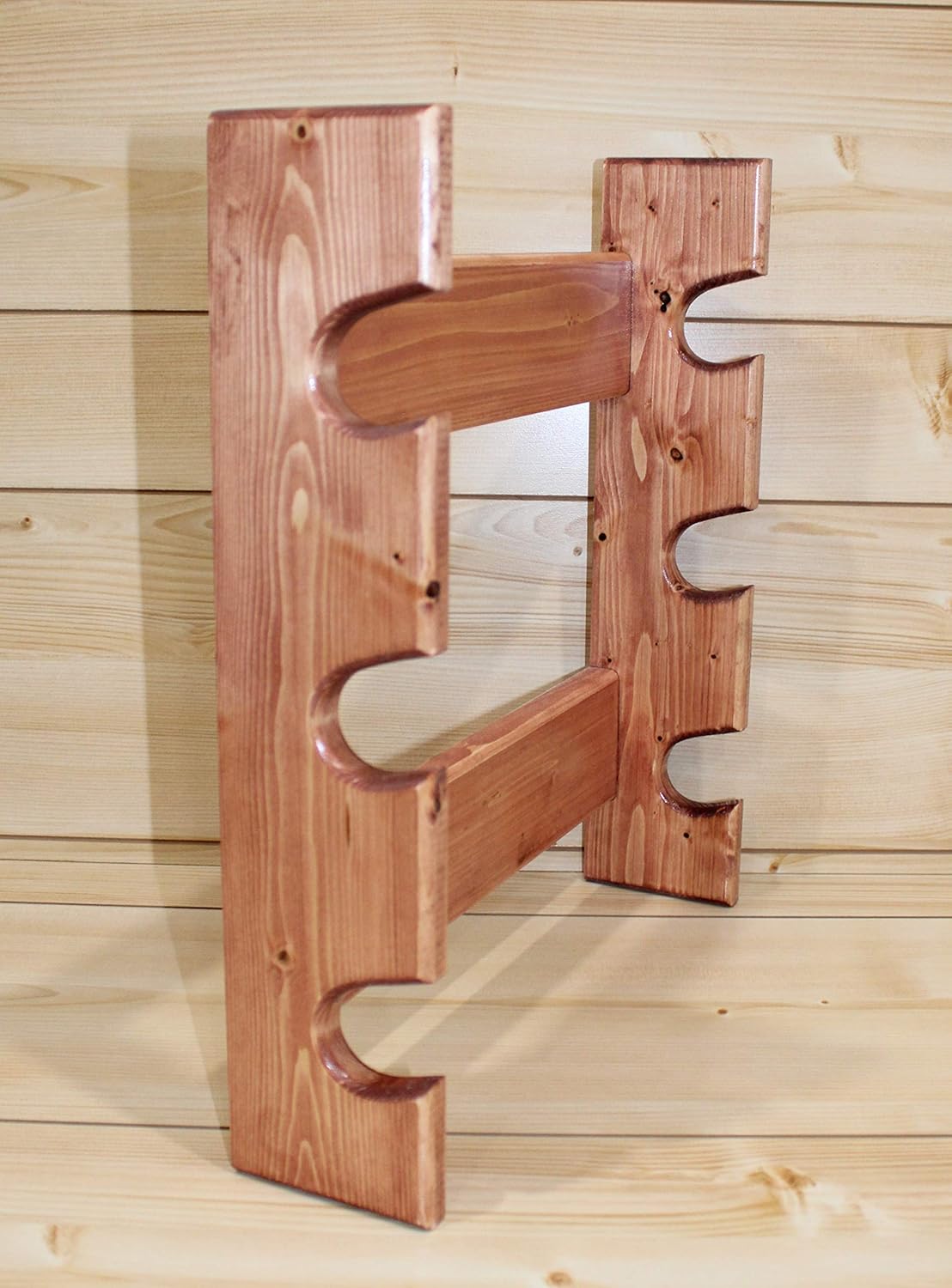 Rustic Wooden Rolling Pin Rack for 3 Rolling Pins – Wall Mounted Rolling Pin Holder with Farmhouse Kitchen Display Shelf