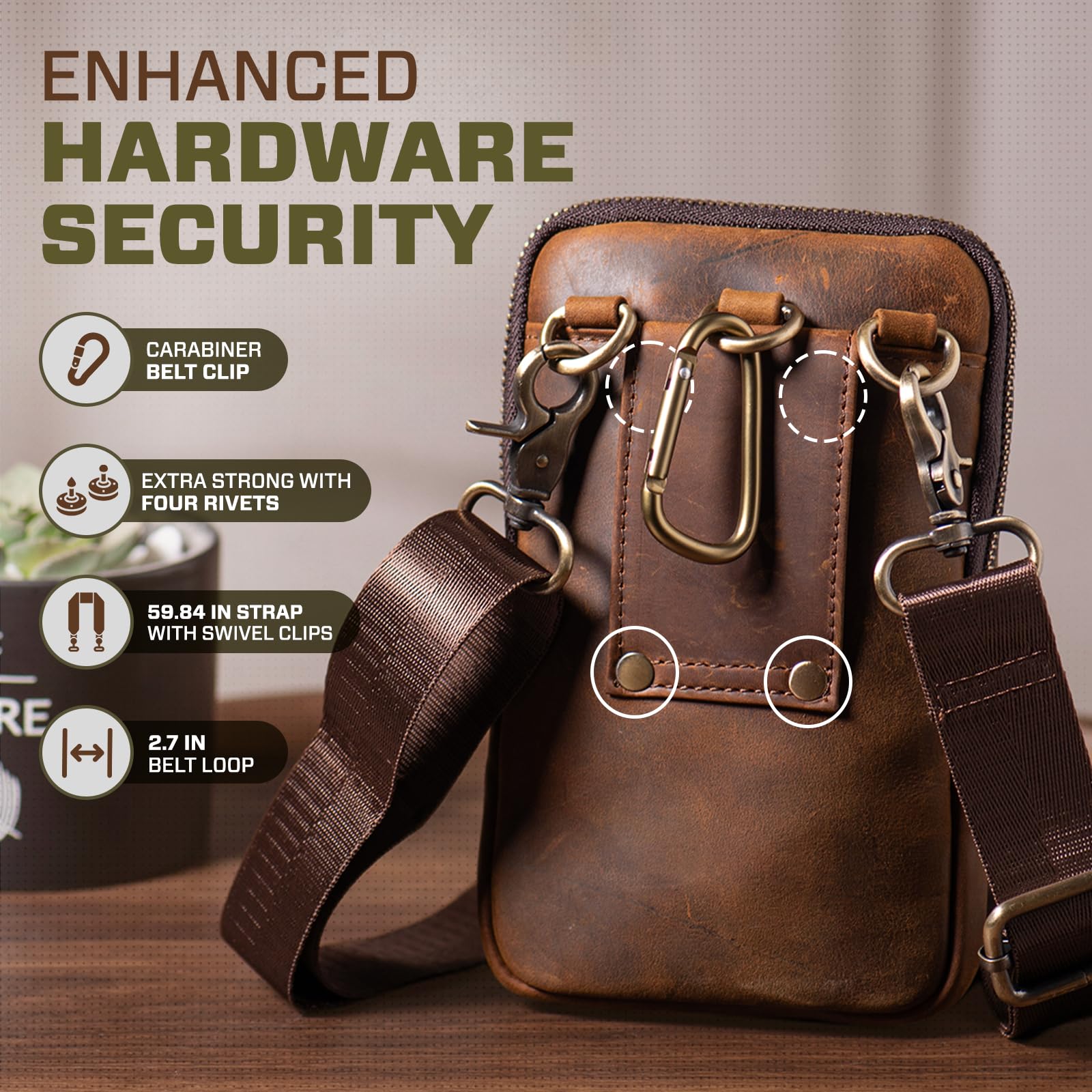 Aazon.co: Hengwin Genuine Leather Cell Phone Holster For Belt, Belt