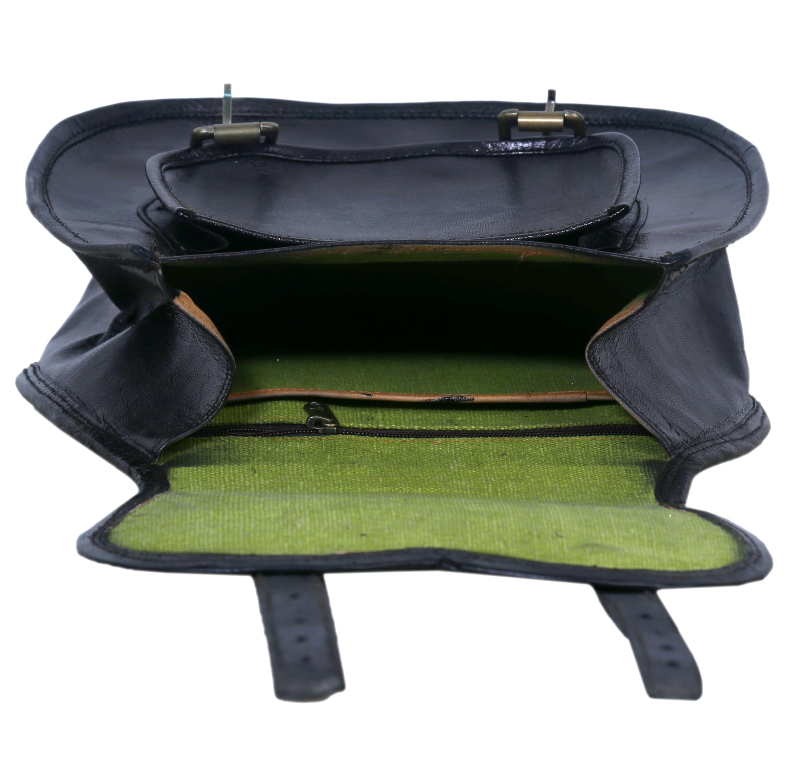 American Blue Borse da sella per moto, tasca laterale per bicicletta, borsa per attrezzi in pelle (2 tasche) (nero)