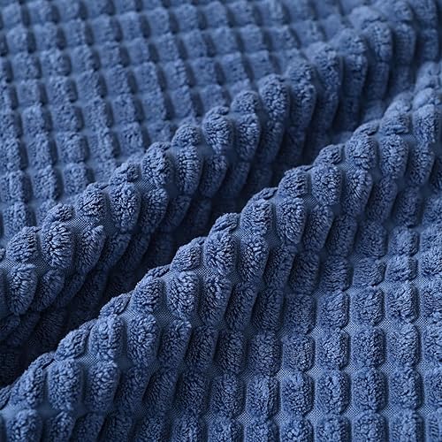 Miniatura 4 de Juego de 2 fundas de almohada de pana de 18 x 18 pulgadas, suaves, decorativas, lisas, color azul, para sofá y cama, (18 x 18 pulgadas, azul)