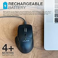 Vista 8 de JLab JBuds Mouse inalámbrico, se conecta a través de Bluetooth o USB inalámbrico, palanca multidispositivo, hasta tres dispositivos, perfiles