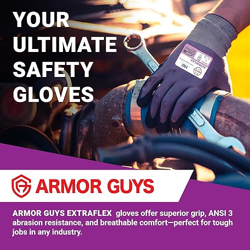 Miniatura 2 de Armor Guys ExtraFlex Protective Work Gloves - Abrasion Resistant Gloves - Landscaping, Warehouse, Assembly Line Work Gloves