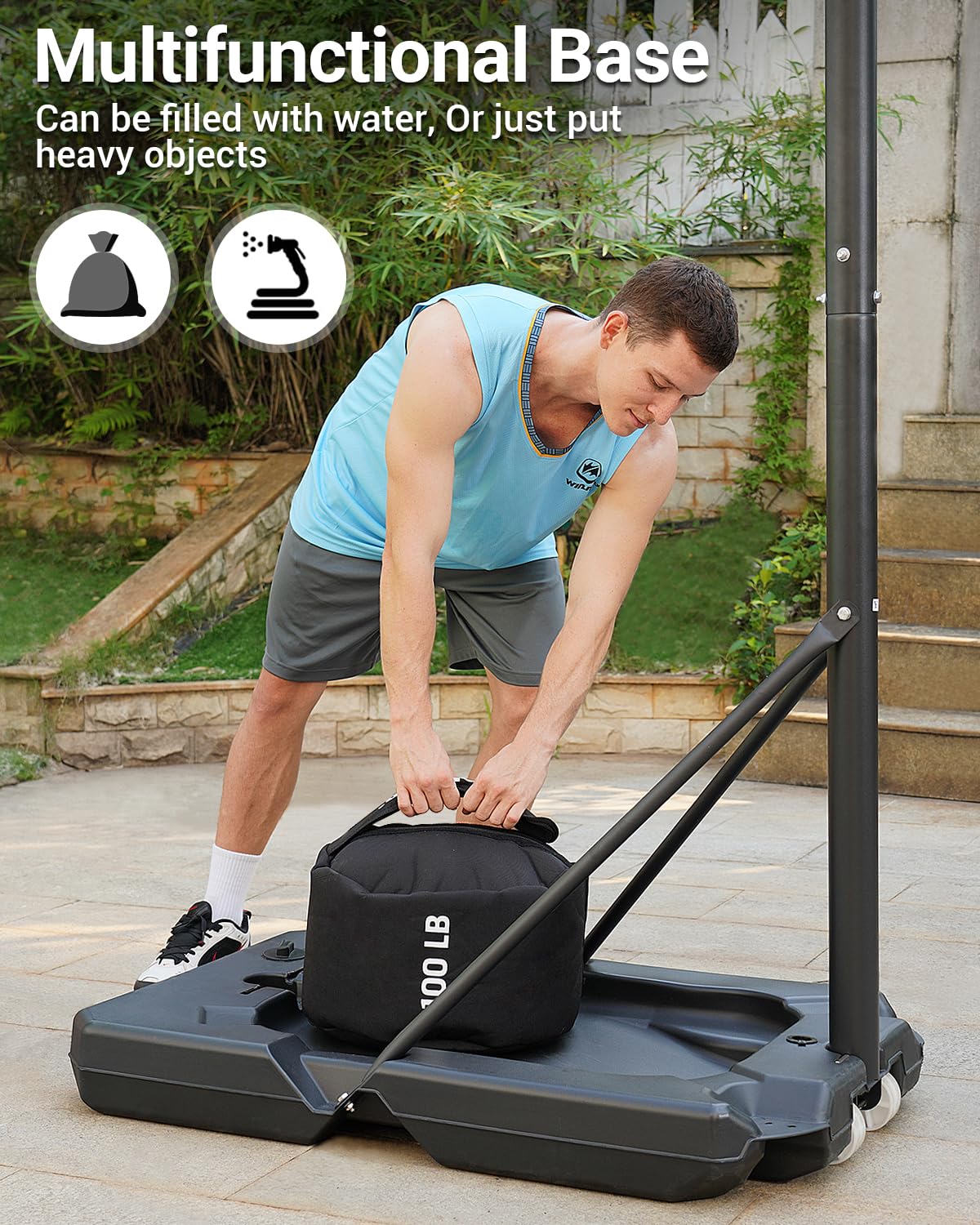 WINMAX Basketball Hoop Outdoor 3.810ft Adjustable Height