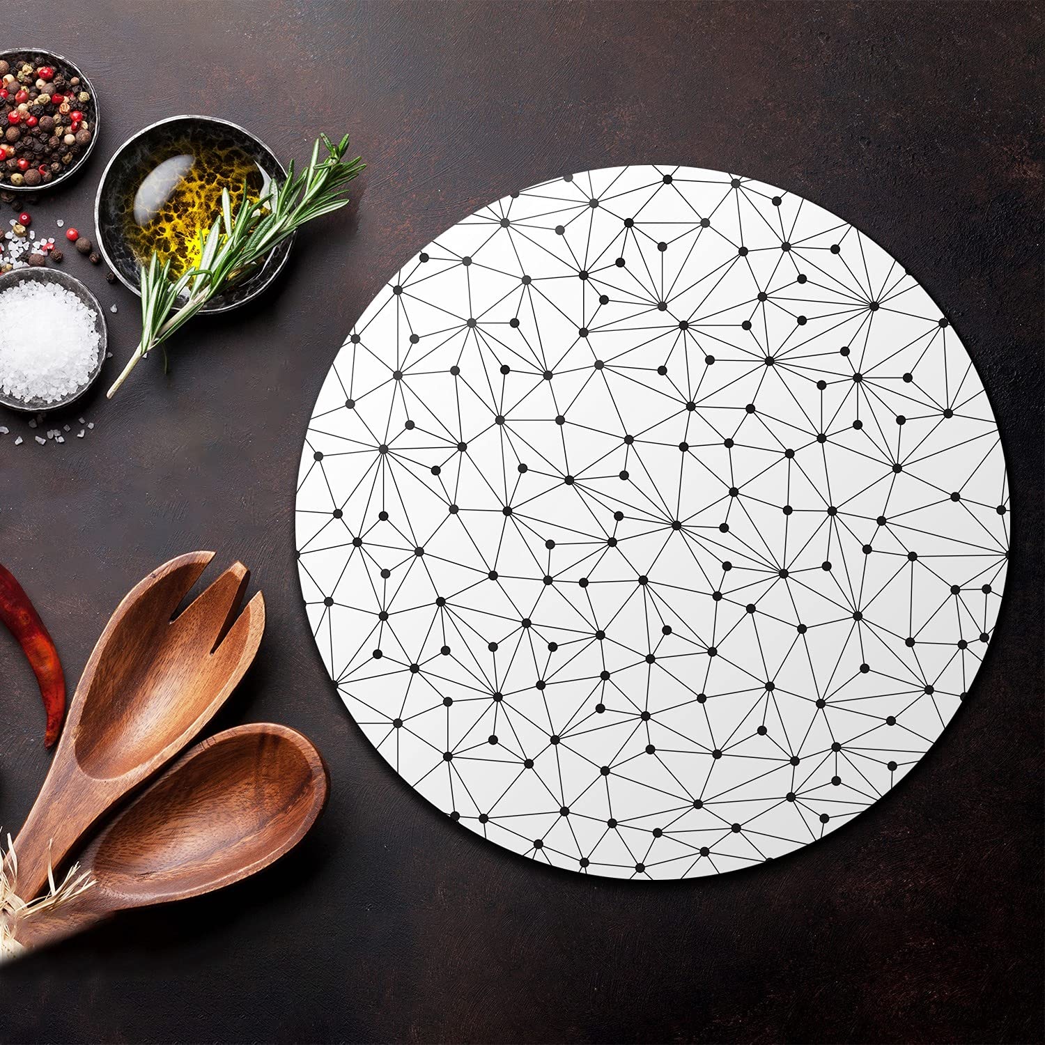 Planche à Découper Ronde Verre Trempé 40 Cm Induction – Protection Plaque De Cuisson – Coloray Motif Au Choix