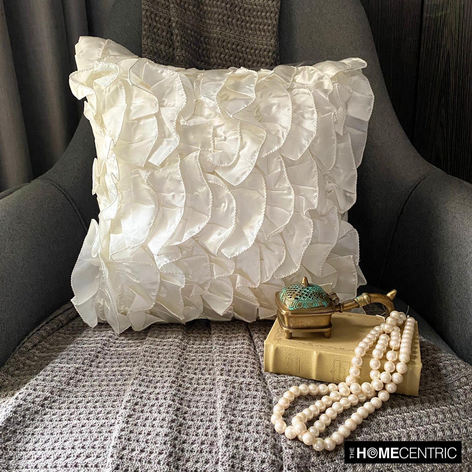The HomeCentric Ecru 60x60 Cm Lino Di Cotone Falsi Europei, Beige