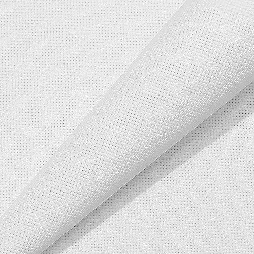 Aida Cloth 18 Count Cross Stitch Fabric,19×28inch (18CT, White) - White - 18CT