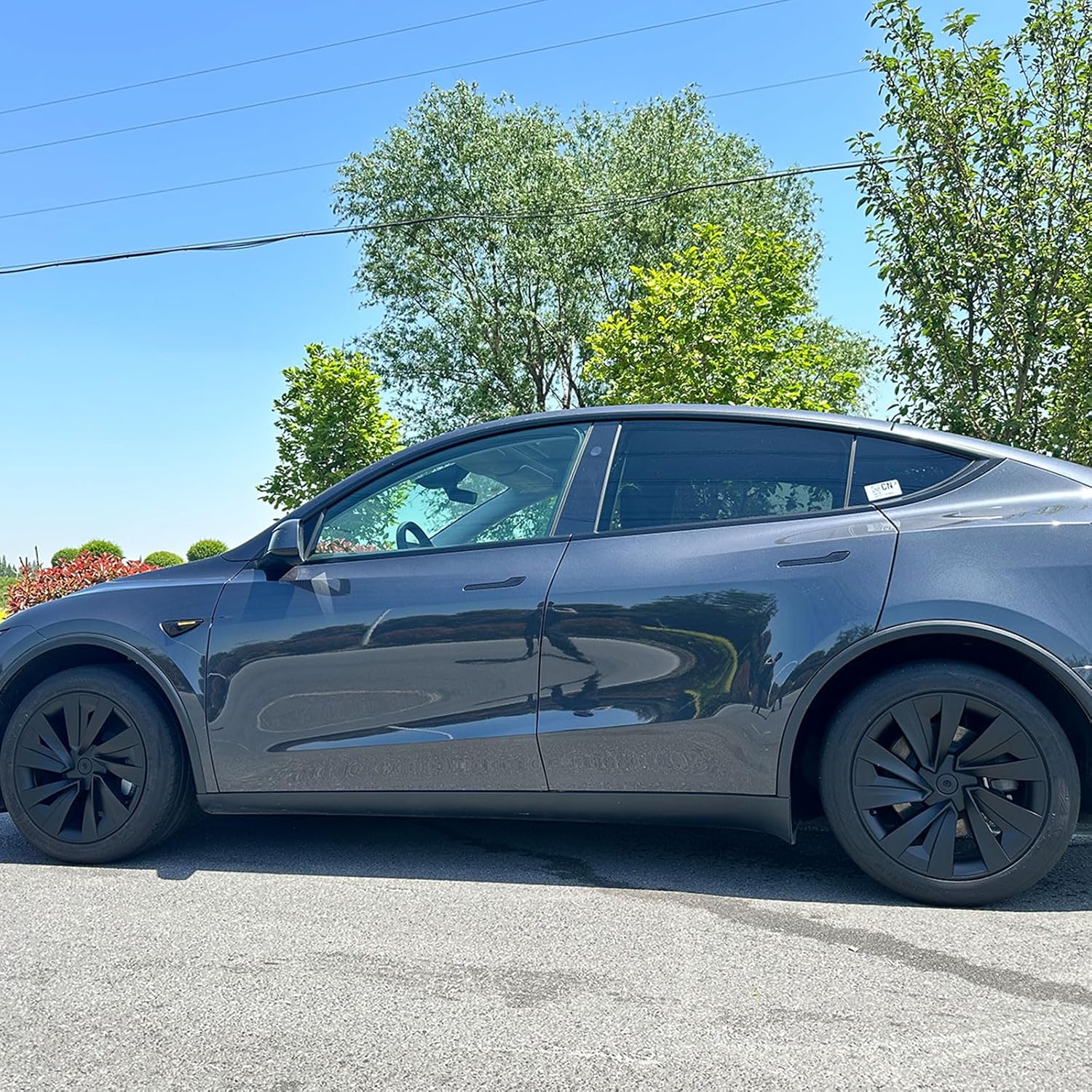 for Tesla Model Y 19 Inch Wheel Cover Hubcaps Hub Cap ABS Cover Set of 4 Matte Black 2025 Tesla Model Y Accessories