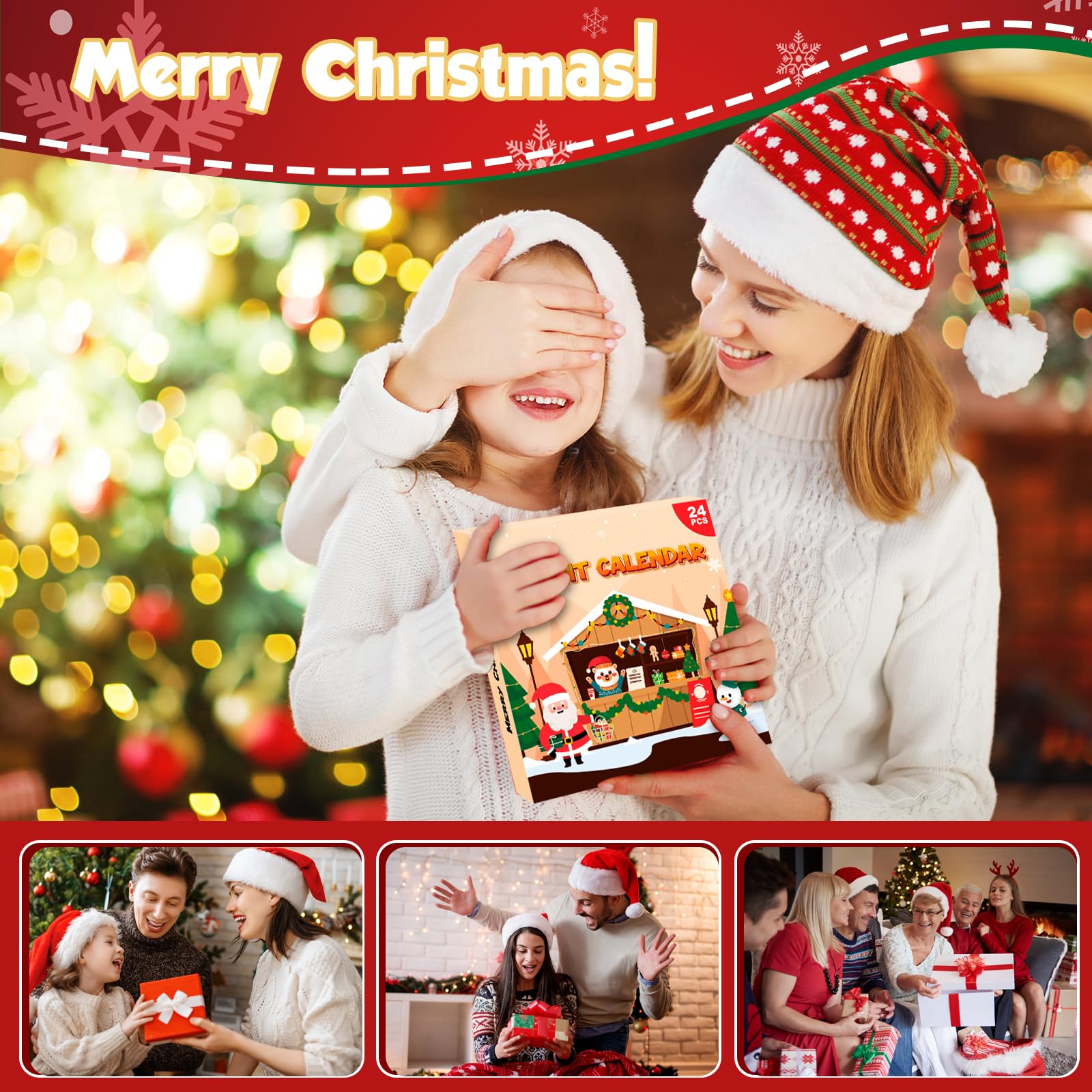 WEVOL Calendario Adviento 2025 Miniaturas para Casa de Muñecas, 24 Piezas Juguetes Miniatura Set de Comida y Bebida, Calendario de Adviento de Juguete Regalos para Niños Mayores de 3 Años — view 9
